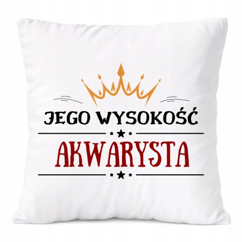 Poduszka Dla Akwarysty na Prezent z Nadrukiem ze Zdjęciem Biała PoliDraw