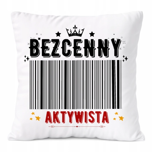 Poduszka Dla Aktywisty na Prezent z Nadrukiem ze Zdjęciem Biała PoliDraw