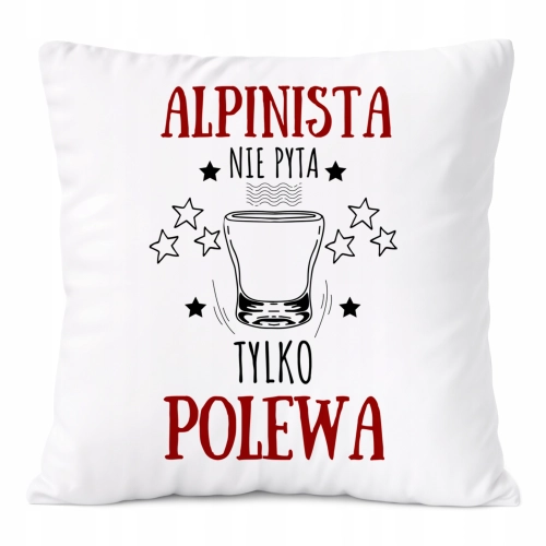Poduszka Dla Alpinisty na Prezent z Nadrukiem ze Zdjęciem Biała PoliDraw