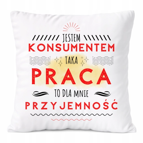 Poduszka Dla Konsumenta na Prezent z Nadrukiem ze Zdjęciem Biała PoliDraw