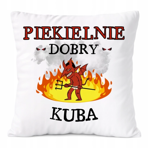 Poduszka Dla Kuby na Prezent z Nadrukiem ze Zdjęciem Biała PoliDraw