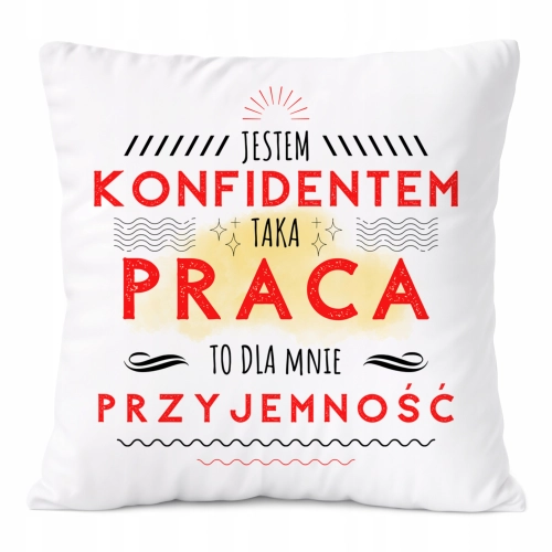 Poduszka Dla Konfidenta na Prezent z Nadrukiem ze Zdjęciem Biała PoliDraw