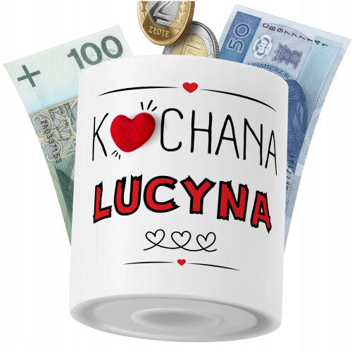 Skarbonka Dla Lucyny Córki Dziecka z Nadrukiem ze Zdjęciem