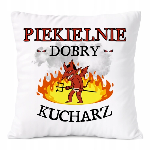 Poduszka Dla Kucharza na Prezent z Nadrukiem ze Zdjęciem Biała PoliDraw