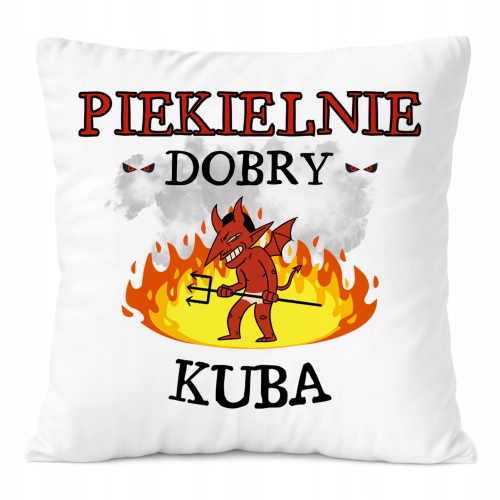 Poduszka Dla Kuby na Prezent z Nadrukiem ze Zdjęciem Biała PoliDraw