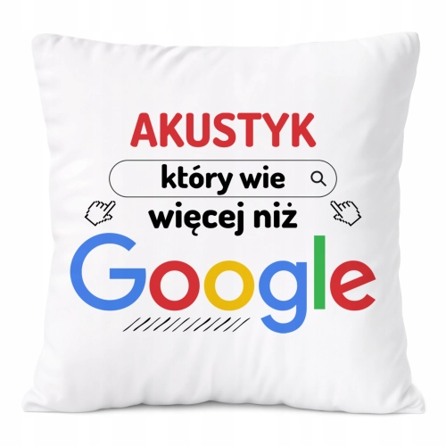 Poduszka Dla Akustyka na Prezent z Nadrukiem ze Zdjęciem Biała PoliDraw
