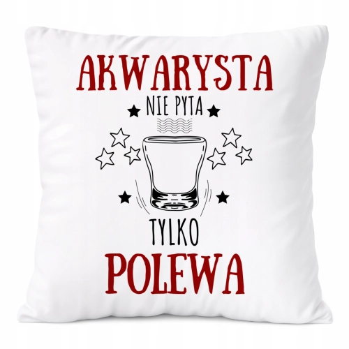 Poduszka Dla Akwarysty na Prezent z Nadrukiem ze Zdjęciem Biała PoliDraw