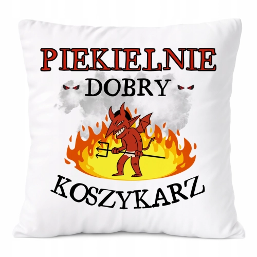 Poduszka Dla Koszykarza na Prezent z Nadrukiem ze Zdjęciem Biała PoliDraw