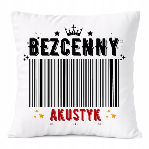Poduszka Dla Akustyka na Prezent z Nadrukiem ze Zdjęciem Biała PoliDraw