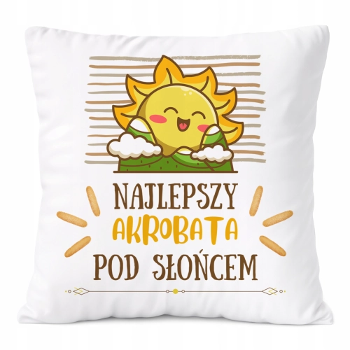 Poduszka Dla Akrobaty na Prezent z Nadrukiem ze Zdjęciem Biała PoliDraw