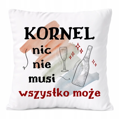 Poduszka Dla Kornela na Prezent z Nadrukiem ze Zdjęciem Biała PoliDraw