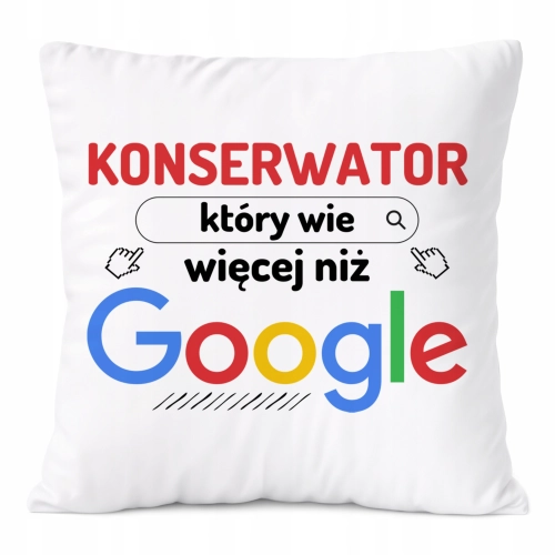 Poduszka Dla Konserwatora na Prezent z Nadrukiem ze Zdjęciem Biała PoliDraw