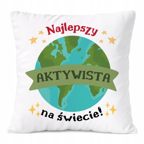 Poduszka Dla Aktywisty na Prezent z Nadrukiem ze Zdjęciem Biała PoliDraw