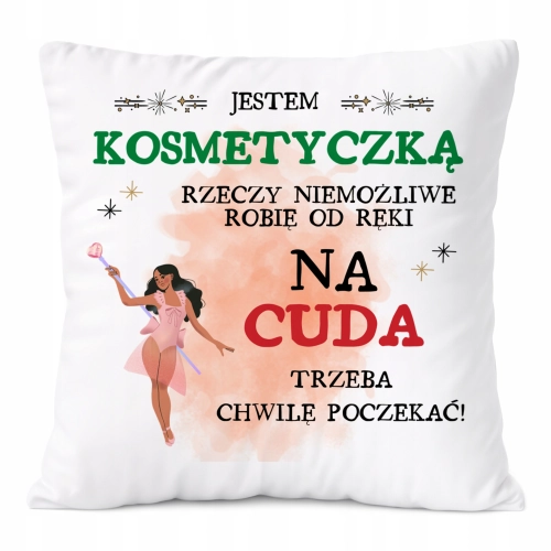 Poduszka Dla Kosmetyczki na Prezent z Nadrukiem ze Zdjęciem Biała PoliDraw