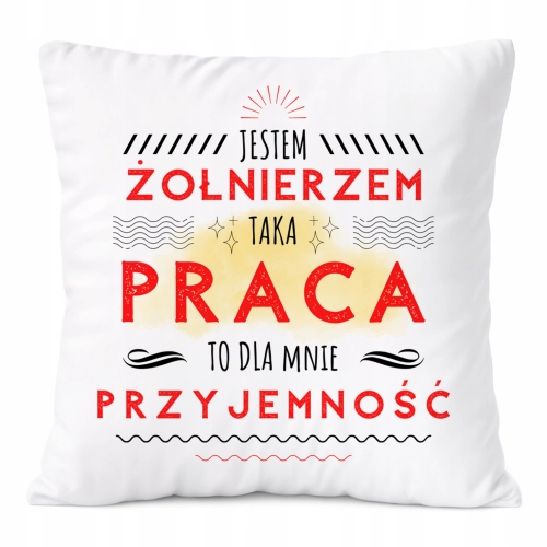 Poduszka Dla Żołnierza na Prezent z Nadrukiem ze Zdjęciem Biała PoliDraw