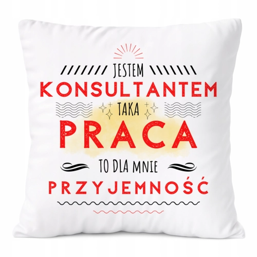 Poduszka Dla Konsultanta na Prezent z Nadrukiem ze Zdjęciem Biała PoliDraw