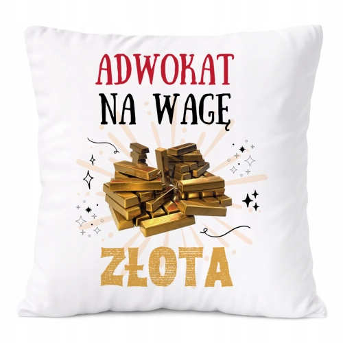 Poduszka Dla Adwokata na Prezent z Nadrukiem ze Zdjęciem Biała PoliDraw