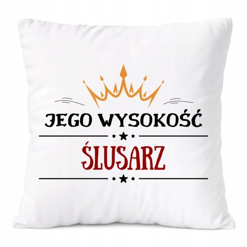 Poduszka Dla Ślusarza na Prezent z Nadrukiem ze Zdjęciem Biała PoliDraw