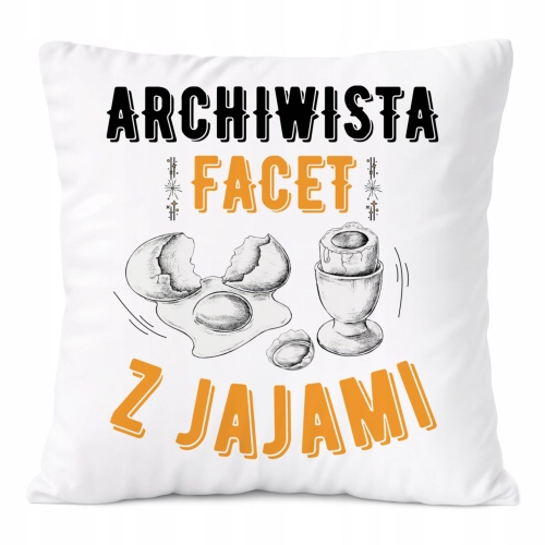 Poduszka Dla Archiwisty na Prezent z Nadrukiem ze Zdjęciem Biała PoliDraw