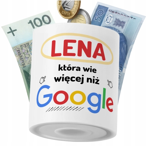 Skarbonka Dla Leny Córki Dziecka z Nadrukiem ze Zdjęciem