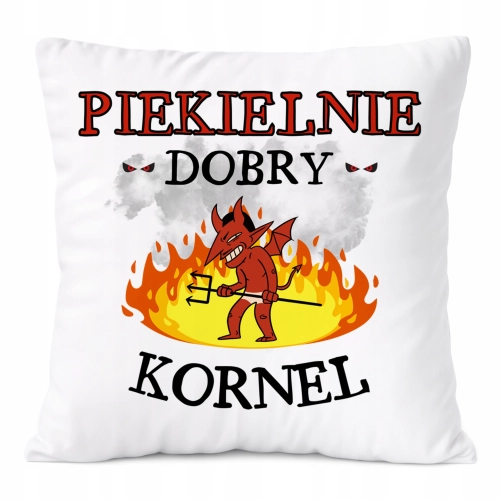Poduszka Dla Kornela na Prezent z Nadrukiem ze Zdjęciem Biała PoliDraw