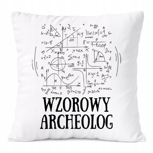 Poduszka Dla Archeologa na Prezent z Nadrukiem ze Zdjęciem Biała PoliDraw