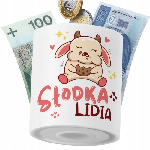Skarbonka Dla Lidii Córki Dziecka z Nadrukiem ze Zdjęciem