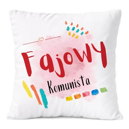 Poduszka Dla Komunisty na Prezent z Nadrukiem ze Zdjęciem Biała PoliDraw