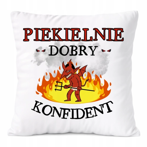 Poduszka Dla Konfidenta na Prezent z Nadrukiem ze Zdjęciem Biała PoliDraw