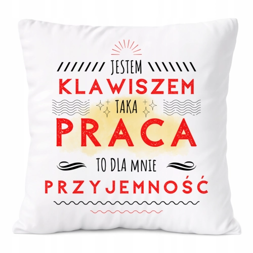 Poduszka Dla Klawisza na Prezent z Nadrukiem ze Zdjęciem Biała PoliDraw