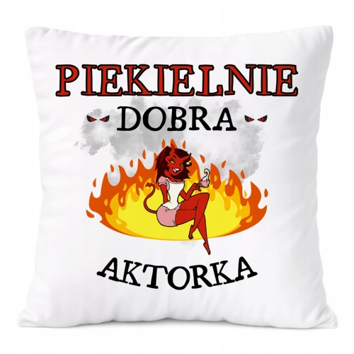 Poduszka Dla Aktorki na Prezent z Nadrukiem ze Zdjęciem Biała PoliDraw