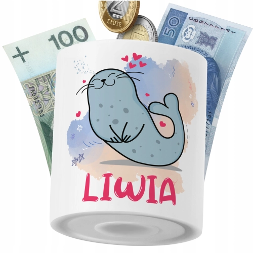 Skarbonka Dla Liwii Córki Dziecka z Nadrukiem ze Zdjęciem