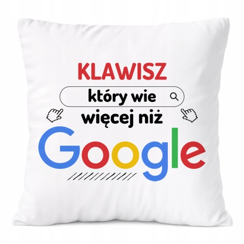 Poduszka Dla Klawisza na Prezent z Nadrukiem ze Zdjęciem Biała PoliDraw