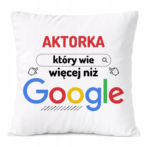 Poduszka Dla Aktorki na Prezent z Nadrukiem ze Zdjęciem Biała PoliDraw