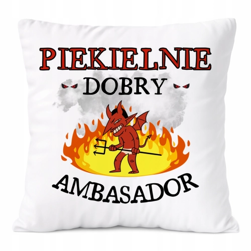 Poduszka Dla Ambasadora na Prezent z Nadrukiem ze Zdjęciem Biała PoliDraw