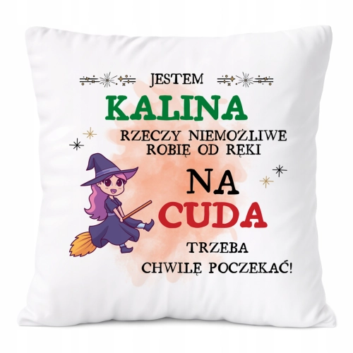 Poduszka Dla Kaliny na Prezent z Nadrukiem ze Zdjęciem Biała PoliDraw