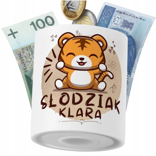 Skarbonka Dla Klary Córki Dziecka z Nadrukiem ze Zdjęciem