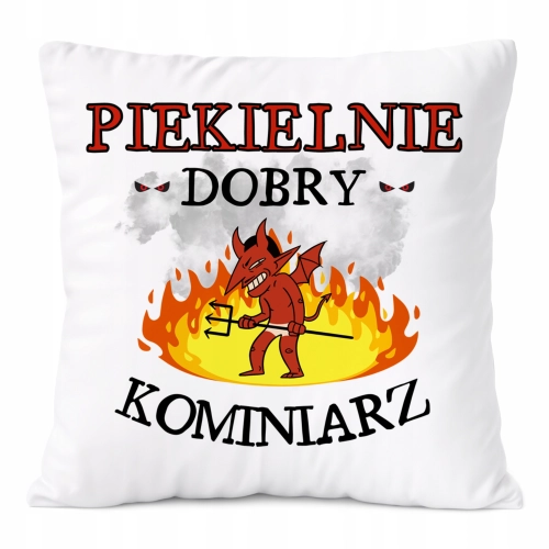 Poduszka Dla Kominiarza na Prezent z Nadrukiem ze Zdjęciem Biała PoliDraw