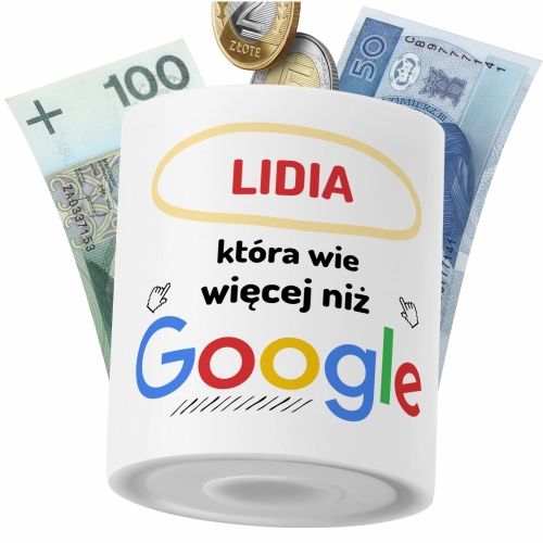 Skarbonka Dla Lidii Córki Dziecka z Nadrukiem ze Zdjęciem
