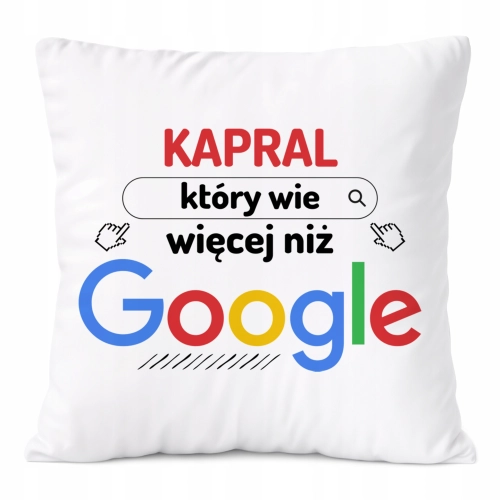 Poduszka Dla Kaprala na Prezent z Nadrukiem ze Zdjęciem Biała PoliDraw