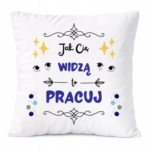 Poduszka Śmieszne na Prezent z Nadrukiem ze Zdjęciem Biała PoliDraw
