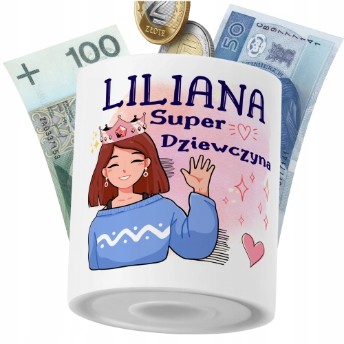 Skarbonka Dla Liliany Córki Dziecka z Nadrukiem ze Zdjęciem