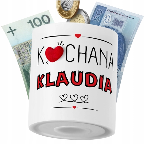 Skarbonka Dla Klaudii Córki Dziecka z Nadrukiem ze Zdjęciem