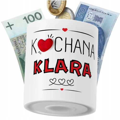 Skarbonka Dla Klary Córki Dziecka z Nadrukiem ze Zdjęciem