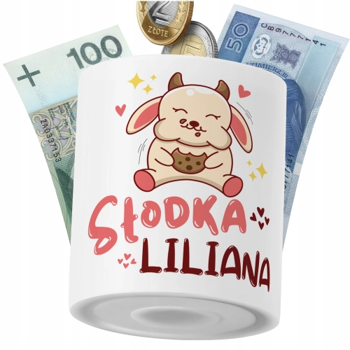 Skarbonka Dla Liliany Córki Dziecka z Nadrukiem ze Zdjęciem