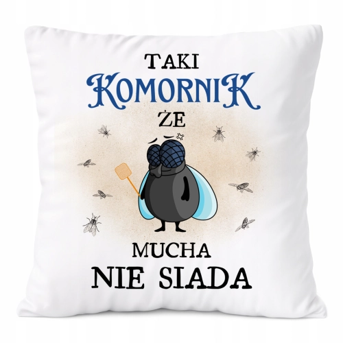 Poduszka Dla Komornika na Prezent z Nadrukiem ze Zdjęciem Biała PoliDraw