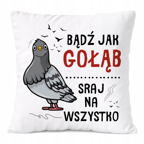 Poduszka Śmieszne na Prezent z Nadrukiem ze Zdjęciem Biała PoliDraw