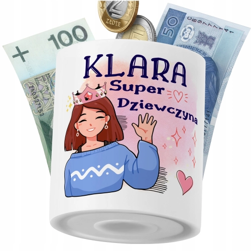 Skarbonka Dla Klary Córki Dziecka z Nadrukiem ze Zdjęciem