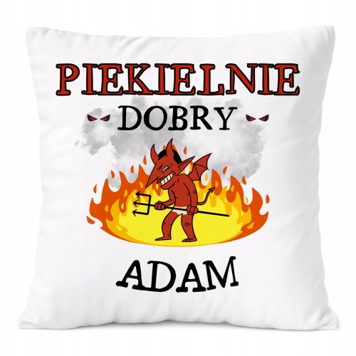 Poduszka Dla Adama na Prezent z Nadrukiem ze Zdjęciem Biała PoliDraw