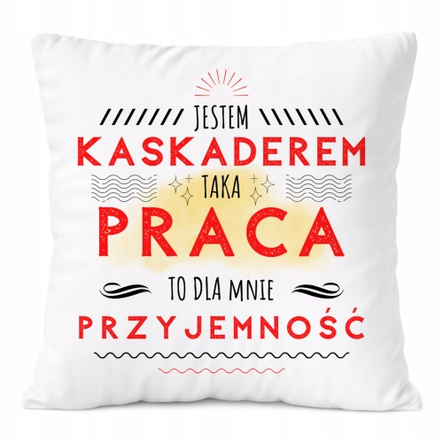 Poduszka Dla Kaskadera na Prezent z Nadrukiem ze Zdjęciem Biała PoliDraw